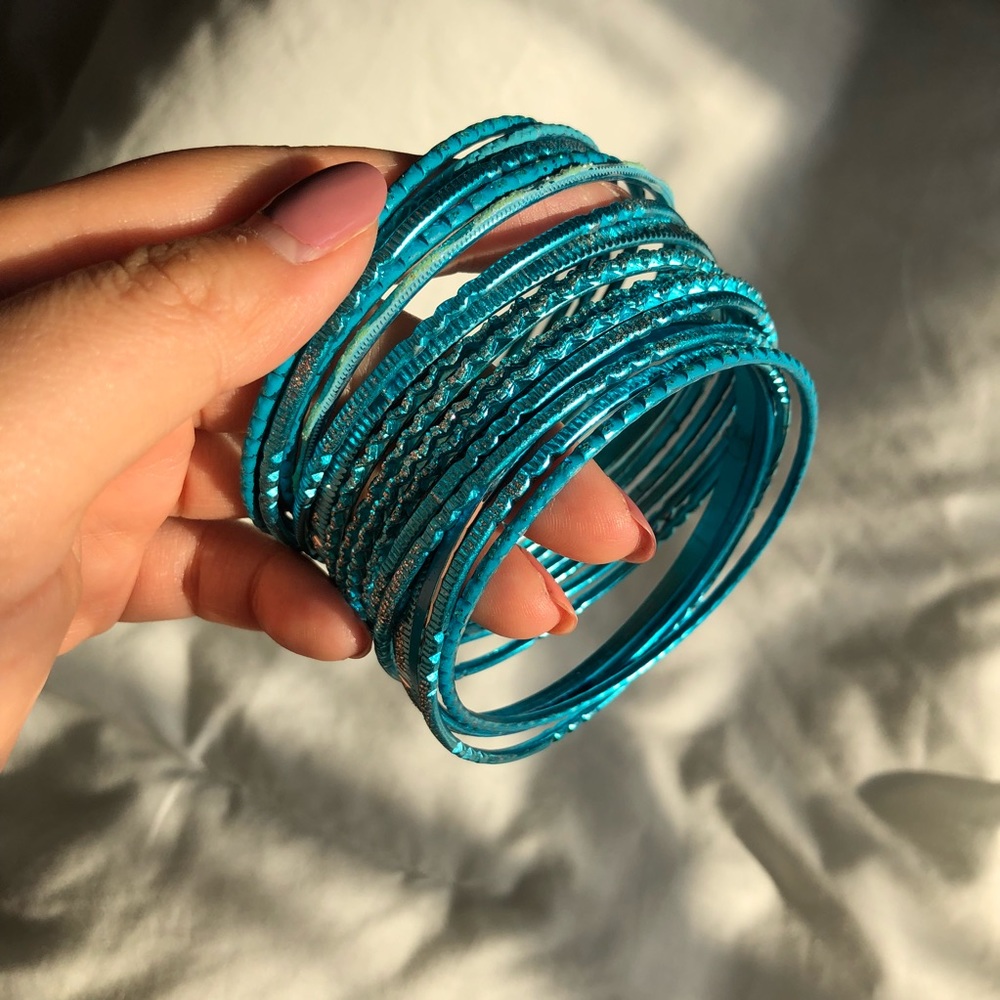 Sparkly Blue Bangles